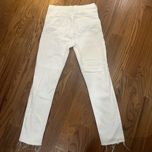 Agolde Criss Cross Straight Leg Jeans Size 27 White Button Fly Raw Hem Women's - Picture 2 of 10